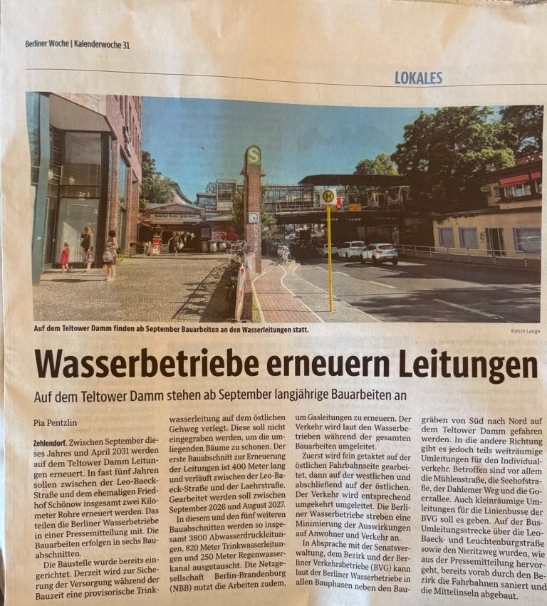 Artikel aus der Berliner Woche, Juli 2026